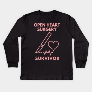 Open Heart Surgery Survivor Kids Long Sleeve T-Shirt